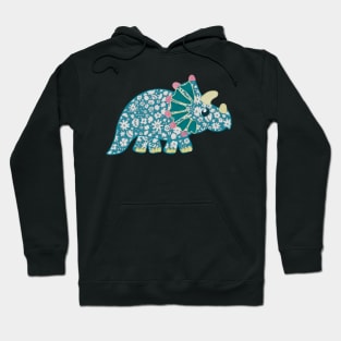 Vintage floral Triceratops Dinosaur Hoodie